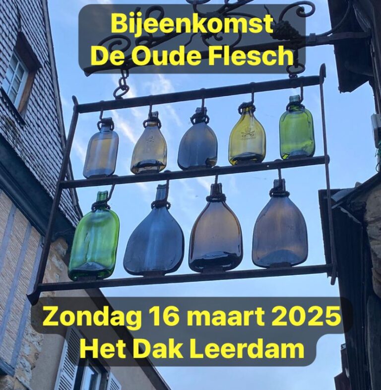 Vooraankondiging bijeenkomst De Oude Flesch, zondag 16 maart in het Dak te Leerdam.